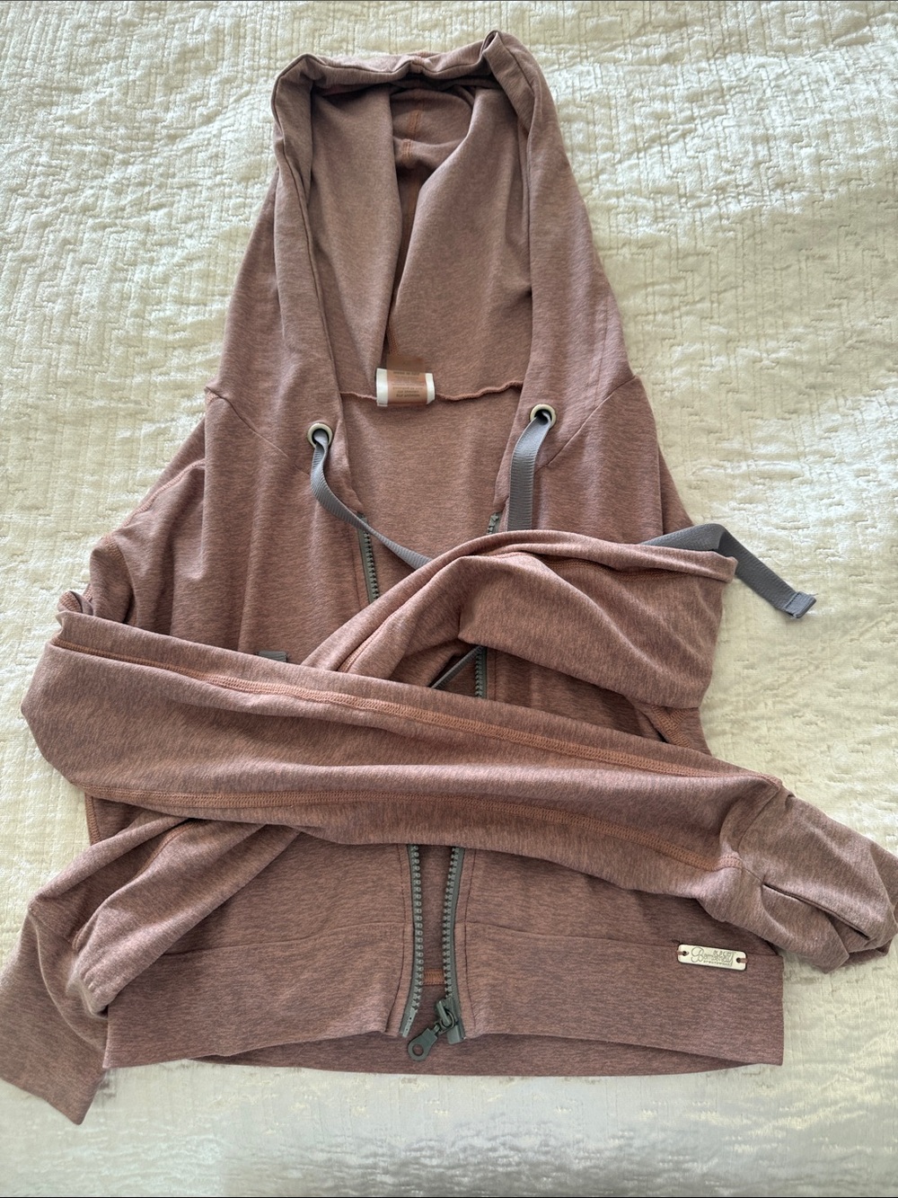 Bombshell Sportswear Mauve Hooded Zip Jacket